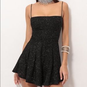 Lucy in the Sky Belle Black Glitter Jumpsuit Romper